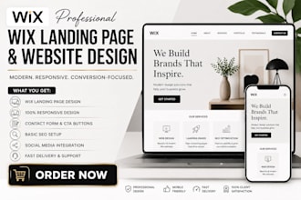 design a professional wix landing page or wix website