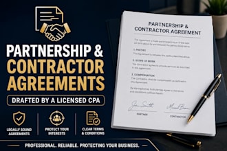 draft a business partnership or contractor agreement