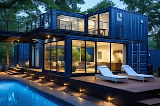 design shipping container modular home tiny house restaurant BBQ kiosk foodtruck