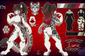 draw furry reference sheet furry ref sheet fursona ref sheet anthro ref sheet oc