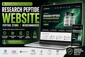 build research peptide website peptide store and woocommerce website
