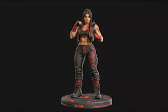 3d female fighter figure,nsfw warrior statue, print ready stl,3mf,digital sculpt