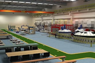 create 2d 3d factory layout and industrial building design