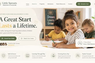 design wix nursery preschool website childcare enrollment registration website