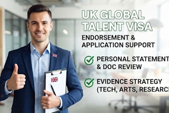 prepare UK global talent visa application global talent visa endorsement UK visa