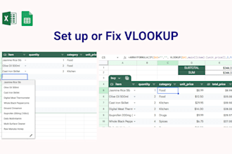 set up or fix vlookup