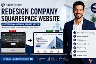 redesign squarespace company website professional website