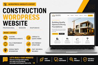 design wordpress construction website, handyman roofing tree service wp website