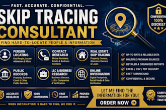 do skip tracing, people search, background research and contact finding