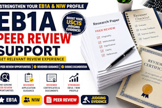 help you obtain peer review invites and reviewer certificates for eb1a and niw