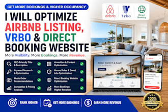 do optimize airbnb listing , vrbo direct booking website