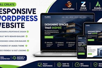 create responsive wordpress website with beaver builder zion builder avada theme