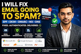 fix your email deliverability, spf dkim dmarc mx and dns issues