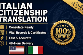do certified english to italian dual citizenship translation in 48hrs