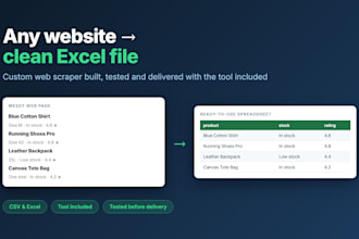 build a custom web scraper and export your data to excel or CSV
