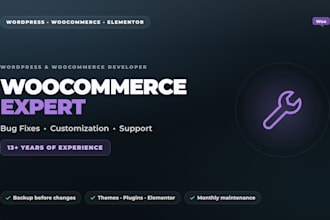 fix, customize and maintain your woocommerce site