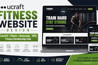 crossfit  pilates studios bootcamp MMA fitness membership club ucraft website