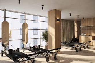 3d pilate gym,spa,healthcare interior design ,3d rendering