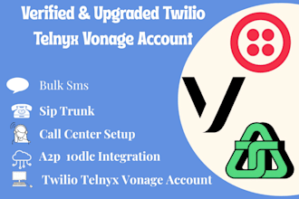setup verified and upgraded twilio telnyx vonage anveo account