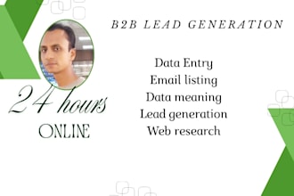 do b2b lead generation, web research and email listing