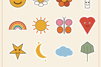 design cute aesthetic digital stickers and sticker packs