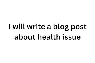 write a blog post on health issues