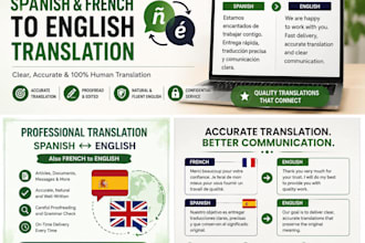 translate spanish and french to english