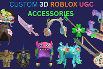 design custom 3d roblox ugc accessories wearable ugc model assets roblox hair
