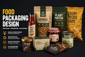 design custom food packaging, pouches, mylar bags, boxes and snack packaging