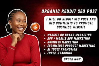 do reddit SEO post and GEO comments to promote business website