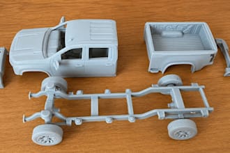 3d car model stl, split part for resin and fdm print, car exterior, replica car