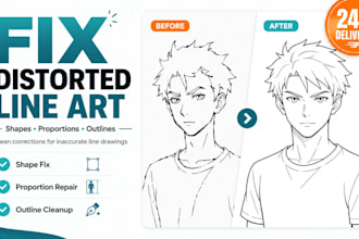 correct distorted inaccurate line art shapes proportions and outlines