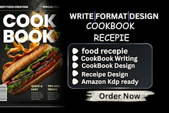 design and  a quality cookbook recipe , cookbook design, cookbook formatting