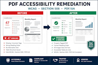 do PDF accessibility remediation for wcag, section 508 and PDF ua
