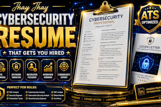 write an ats cybersecurity resume, CV, linkedin profile and cover letter