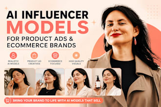 design ai influencer model for product ad creative and ecommerce brand