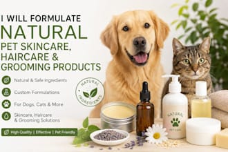 formulate natural pet skincare, haircare and grooming products