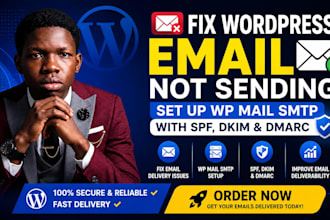 fix wordpress email not sending and set up wp mail SMTP with spf dkim dmarc