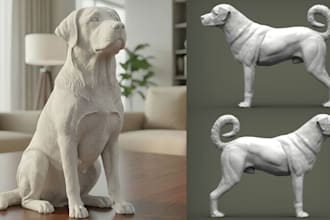 sculpt realistic 3d animal model 3d dog pet design stl file for 3d printing