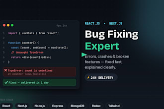 fix react js and next js bugs and errors fast