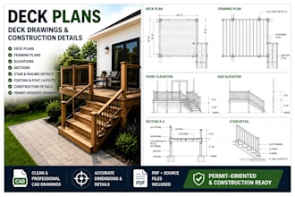 create decks plans, deck drawings and constructions details