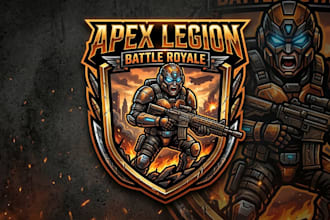design an original battle royale mascot logo for gaming