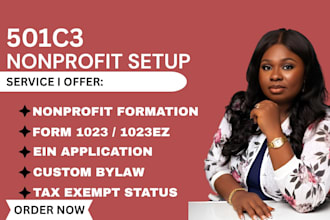 register your 501c3 nonprofit, prepare bylaws, ein and form 1023