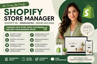 manage your shopify store, ghl, social media and brand as your VA