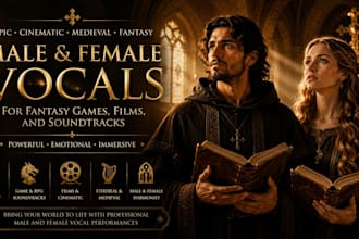 record epic male and female vocals for medieval fantasy songs and soundtracks