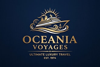 design a luxury cruise ship logo for your travel brand