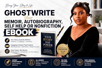 ghostwrite your memoir, autobiography, self help or nonfiction ebook