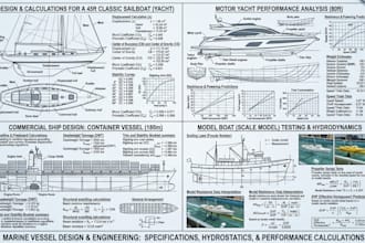 design, model boats, yachts, ships and marine vessels with detailed calculations