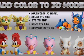 color split 3d printable model for multicolor bambu lab ams, prusa mmu printing