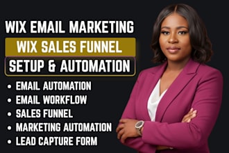 setup wix marketing automation, landing page, sales funnel and email campaign